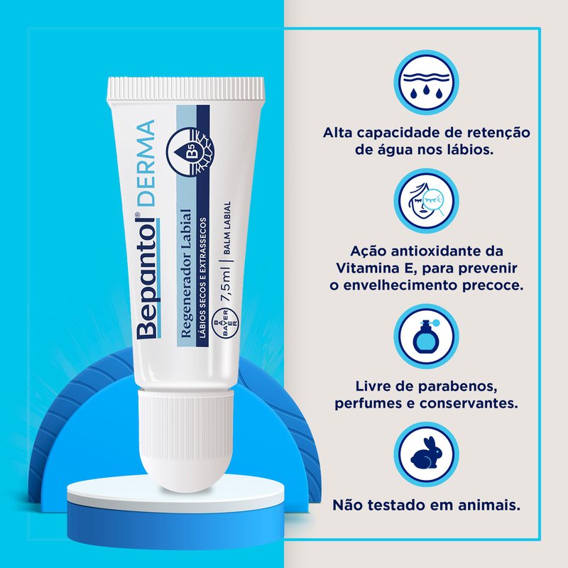 Regenerador Labial Balm Cremoso Bepantol Derma 7,5ml