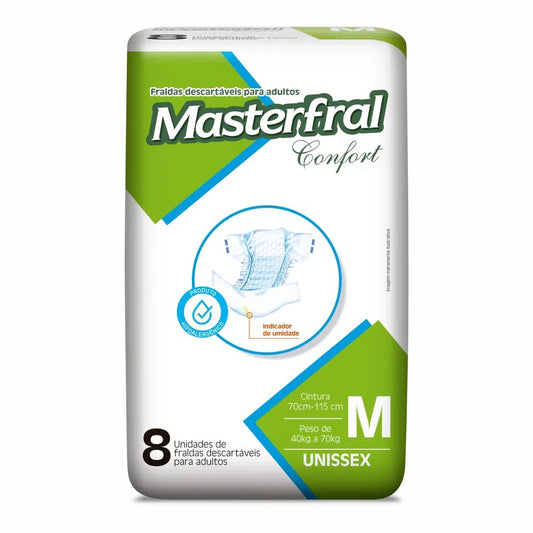 Fralda Geriátrica MASTERFRAL CONFORT M - FARDO COM 64 TIRAS