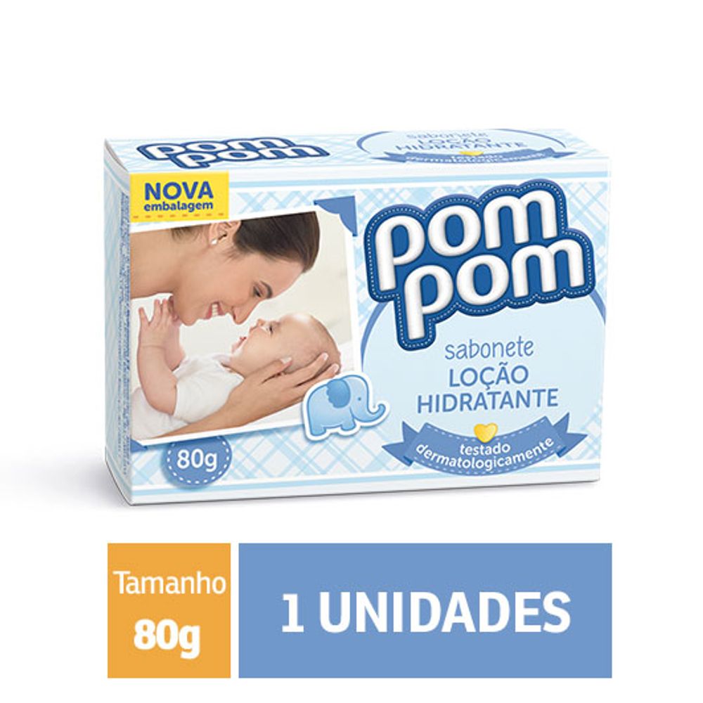 Sabonete em Barra Infantil Pom Pom Loção Hidratante 80g