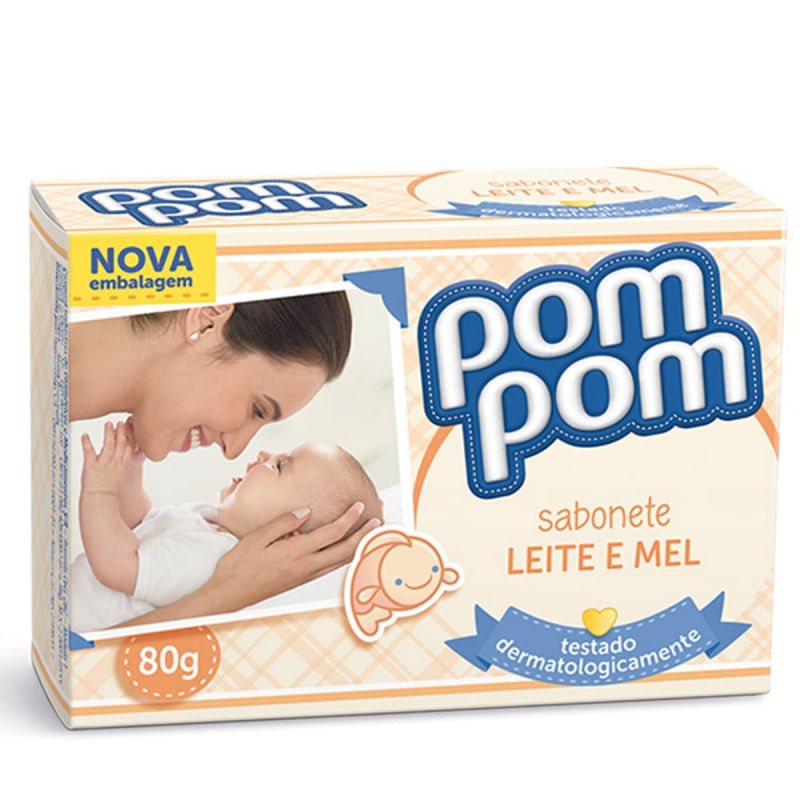 Sabonete em Barra Infantil Pom Pom Leite e Mel 80g