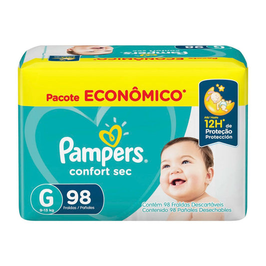 Fraldas Pampers Confort Sec Max G 98 Unidades