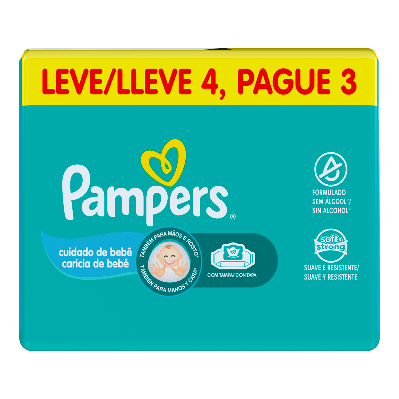 Lenços Umedecidos Pampers Cheirinho de Bebê 192 Unidades