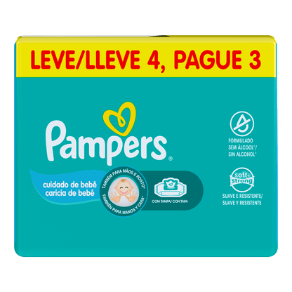 Lenços Umedecidos Pampers Cheirinho de Bebê 192 Unidades
