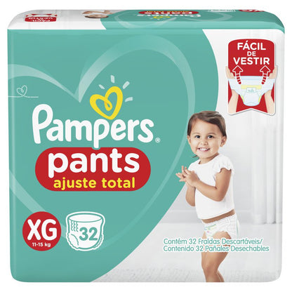 Fraldas Pampers Pants Ajuste Total XG 32 Unidades