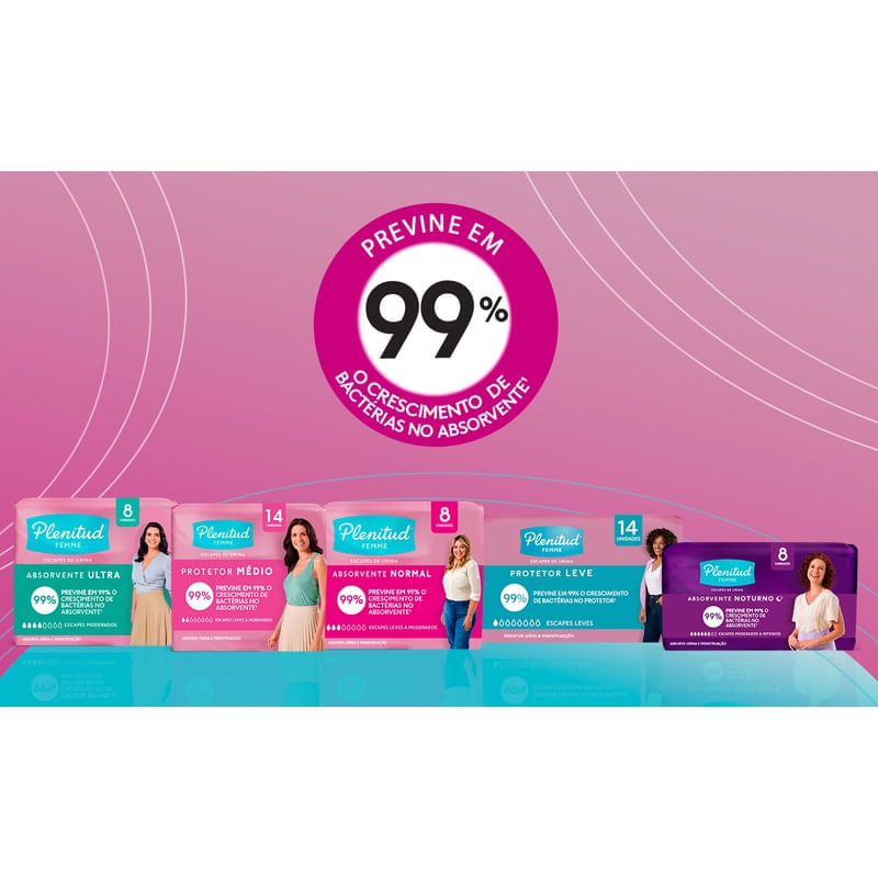 Absorvente Normal Plenitud Femme C/Abas 8 Unidades