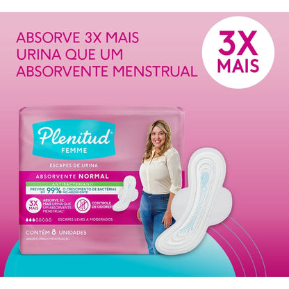 Absorvente Normal Plenitud Femme C/Abas 8 Unidades