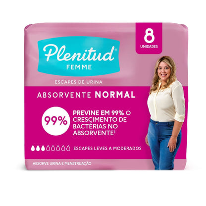 Absorvente Normal Plenitud Femme C/Abas 8 Unidades