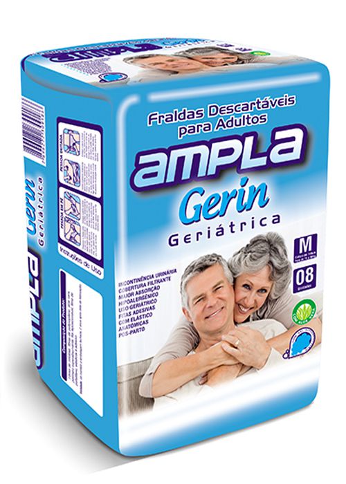 FRALDA GERIÁTRICA AMPLA GERIN M - FARDO COM 80 UNIDADES