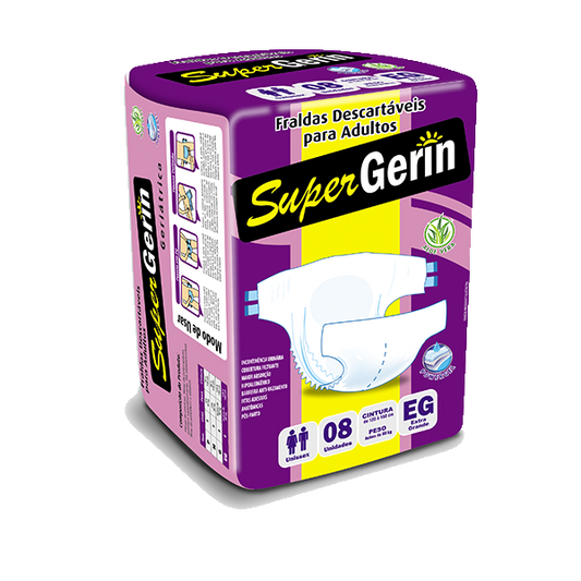 Fralda Geriátrica SUPER GERIN EG - FARDO COM 80 TIRAS